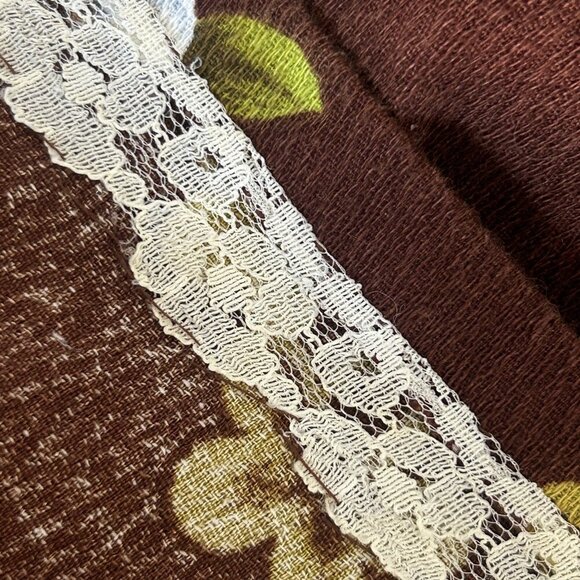 Ui- Maikai Vintage 60s Hawaiian Hibiscus Floral Barkcloth Tiki Dress Draped Back - Picture 7 of 10